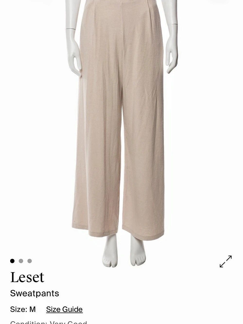 Leset Lauren Wide Leg Pant Beige Medium